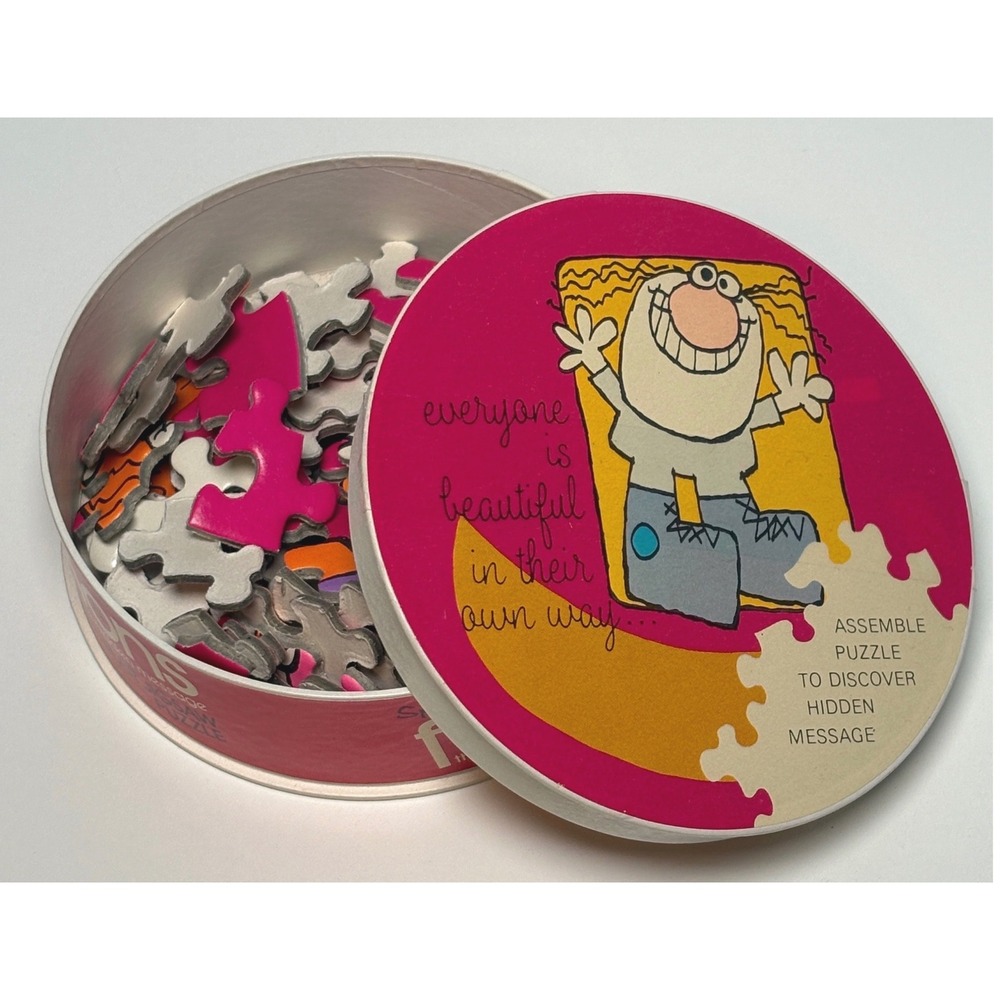 Springbok Flirtations Puzzle  Everyone is Hidden Message pink round  intage Love